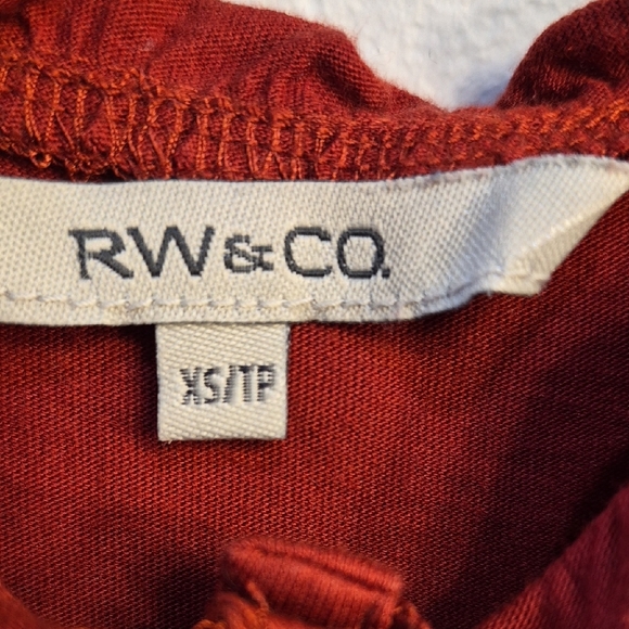 RW&CO. Maroon Ruffled Button-Front Tank - Picture 3 of 6